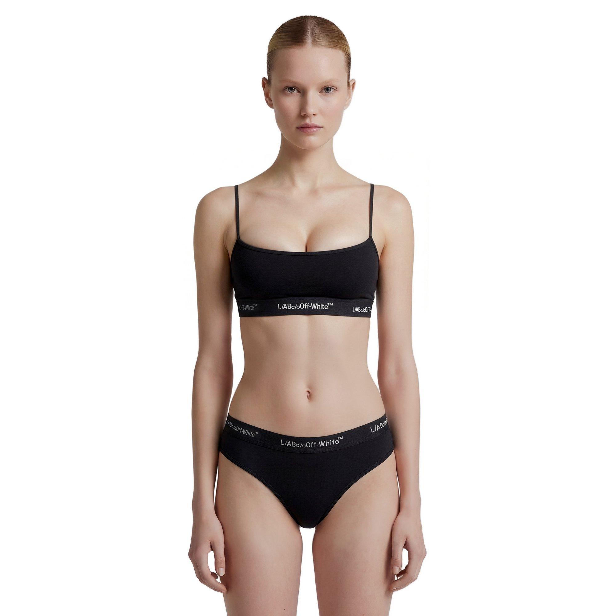 L/AB c/o Off-White Women&rsquo;s Horizontal Waistband Thong - Black - BLACK